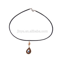 Art und Weise 18K vergoldet Zirkon Blue Eye Anhänger schwarz Choker Halskette